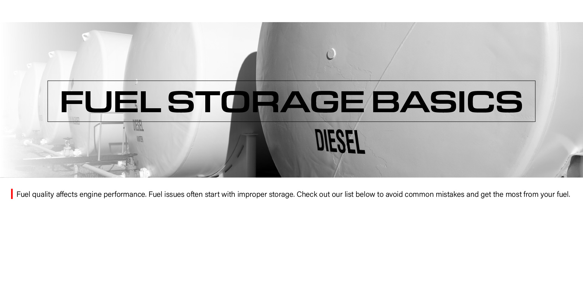 Fuel Storage Basics